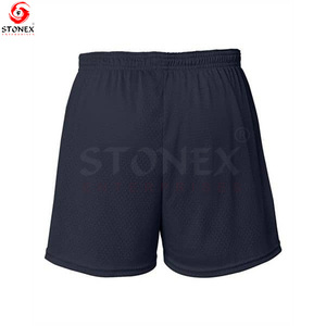 Shorts de sport en maille pour femmes avec logo personnalisé sur le devant, taille plus, tissu respirant à séchage rapide, design à taille élastique - Product Image 6