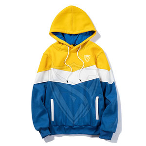 Sudadera con Capucha VA-806 para Hombre, Estilo Moderno, Ecológica, 100% Algodón, Tejido de Felpa, Estampada, 350g, Color Sólido Azul y Amarillo, Corte Regular - Product Image 1