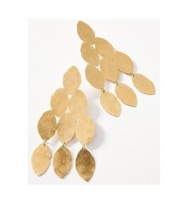 Venta caliente joyería de metal de moda chapado en oro elegante anillo de oreja pendientes de gota de flor con fiestas de diamantes y perlas - Product Image 6