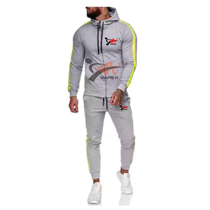 Chándal con capucha y cremallera para hombre con logotipo de impresión personalizado de alta calidad con Material personalizado - Product Image 2
