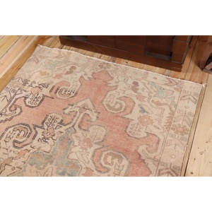 Alfombra Turca de 4.2x6.7 pies, Alfombra Sólida Rosa Vintage - Product Image 5