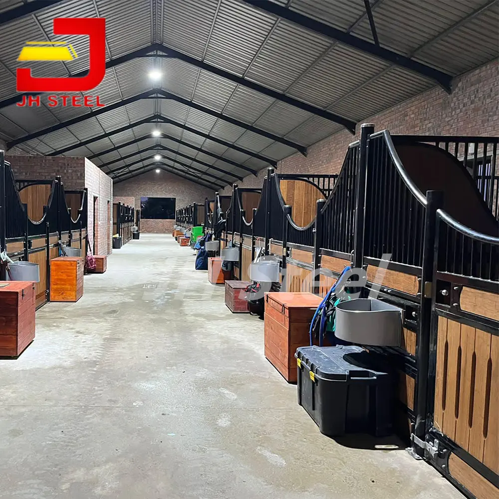 Portable Bamboo Horse Stall Equipment Sliding Doors Box Front Panels Stable With Hay Manger Feeder Customization