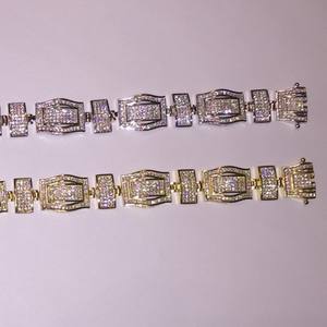 VVS1 Moissanite Tennis Charm Bracelet 925 Sterling <b>Silver</b> Gold Plated IGI Certified Gift Jewelry <b>for</b> Women <b>Men</b> Unisex - Product Image 3