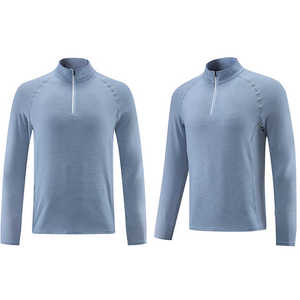 Camisas personalizadas de media cremallera para hombre, venta al por mayor, OEM, ODM, proveedor directo de fábrica, camisas cómodas informales de manga larga a la moda con estilo - Product Image 3