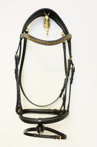 Bridon pour cheval en cuir véritable SidePull - Taille et logo personnalisables, designs sur mesure - Product Image 4