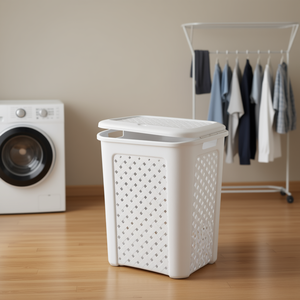 Cesto de Ropa Blanco de Plástico ARIANNA, Capacidad de 50 Litros, Modelo 8105408112 de Tontarelli - Product Image 3