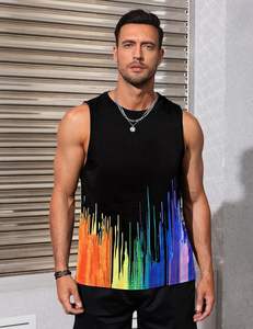 Débardeur d'été de nouveau style pour hommes Stringer tricoté à imprimé décontracté fabriqué au Pakistan avec logo personnalisé et impression graphique-OEM Supply - Product Image 2