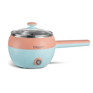 Poêle à frire électrique antiadhésive de <span class=keywords><strong>1</strong></span>.5 litres Cuisinière de voyage électrique avec <span class=keywords><strong>vapeur</strong></span> pour pâtes, nouilles ramen, légumes, viande, œufs - Product Image 2