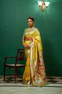 Meilleur tissu vêtements ethniques bonne qualité Diwali Collection soie Saree Blouse avec Zari Weave Border travail au prix de gros - Product Image 5