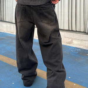 High Street Custom Wholesale Men's Vintage Casual Style Oversize Denim Pants Lightweight <b>Winter</b> Fashion Waterproof Multi-Pocket - Product Image 2