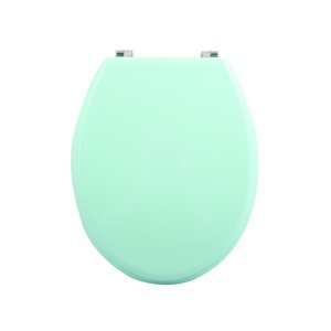 Asiento de Inodoro de MDF Verde Pastel con Bisagras de Acero Inoxidable - Product Image 1