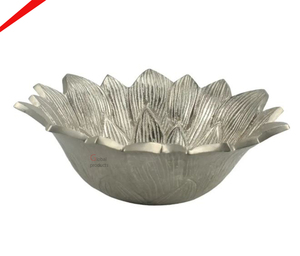 L'argent de luxe de bol de portion de bords de fleur de conception fini pour la maison - Product Image 1