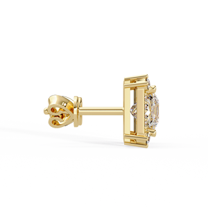Beautiful Halo Set IGI Certified Princess Cut Lab Grown Diamond <b>Stud</b> Earring 14K Solid Gold Round Accent Earrings Bridal Jewelry - Product Image 5