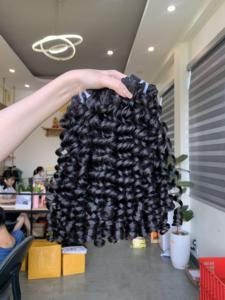 Extensions de cheveux humains Remy bouclés de donneurs, tissage de cheveux à trame unique, toutes couleurs, cheveux vietnamiens - Product Image 2