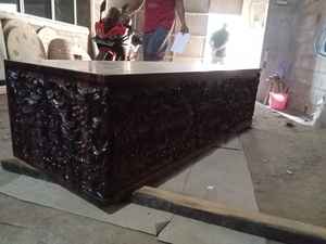 Offre Spéciale de réduction Stock exotique Macassar Amara ébène Woden classique moderne sculpté armoire bas bureau salon lit meubles de salle - Product Image 6