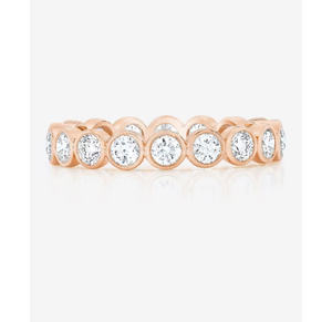 10K oro laboratorio cultivado diamante boda banda laboratorio diamante joyería corte redondo diamante banda compromiso anillo bisel eternidad banda redonda - Product Image 3