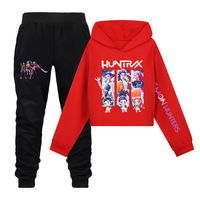 Costume de chasseur de démons Kpop, pantalon à capuche demi-taille pour filles, vêtement de sport imprimé Mira Rumi Zoey, vêtements de fête de carnaval