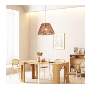 Lampe suspendue tissée minimaliste moderne personnalisée lanterne en rotin vintage faite à la main lumière en bambou naturel couvre intérieur traditionnel - Product Image 2