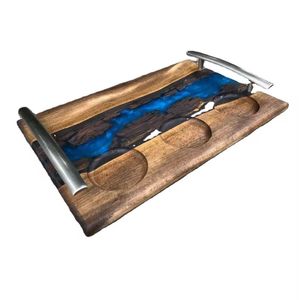 Plato de madera de mango para servir, venta directa de fábrica, fabricante al por mayor, plato de madera decorativo personalizado para servir alimentos - Product Image 3