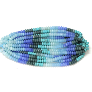 Perles rondes en quartz bleu multi-tons : Bijoux artisanaux en pierres précieuses AAA (7-8 mm) - Product Image 5