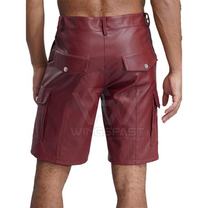 Pantalones cortos de cuero de alta calidad superventas a la venta, ropa informal hecha a medida, pantalones cortos de cuero para hombre para Uso en adultos - Product Image 5