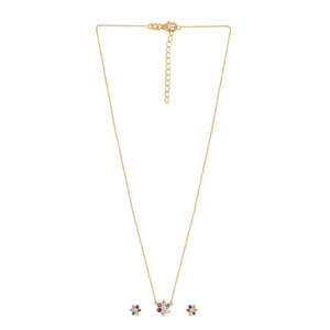 ชุดเครื่องประดับชุบทองประดับเพชรเทียมสำหรับผู้หญิง แบรนด์ Love Colors เหมาะสำหรับงานปาร์ตี้ ของขวัญ งานหมั้น วันครบรอบ สไตล์ศาสนา - Product Image 2