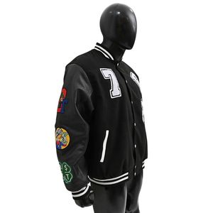 Veste universitaire en coton 100% pour hommes, vente en gros, imperméable, haute demande, design personnalisé, manches en cuir, vestes pour hommes - Product Image 3