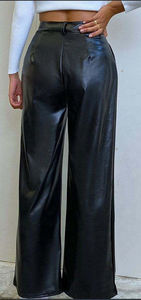 กางเกงหนังผู้หญิงแบบสั่งทำพิเศษ ดีไซน์หน้าเรียบ น้ำหนักเบา ทันสมัย ดูหรูหรา คุณภาพพรีเมียม - Product Image 2