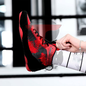 รองเท้าชกมวยหนังแบบผูกเชือก ดีไซน์มืออาชีพ ปี 2025 ระบายอากาศได้ดี กันลื่น น้ำหนักเบา สวมใส่สบาย เหมาะสำหรับการฝึกซ้อมและมวยปล้ำ ใช้ได้ทุกสภาพอากาศ - Product Image 5