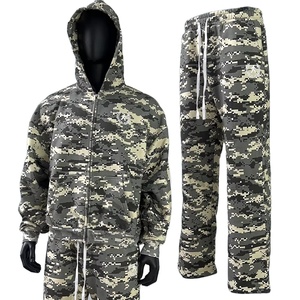 Conjunto Deportivo de Moda Primavera-Otoño, Sudadera con Cremallera Completa y Pantalones Jogger, Dos Piezas, Trajes Casuales para Hombre con Estampado de Camuflaje - Product Image 1