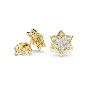 0.236 CT Lab Diamond Floral Earrings VVS-VS EF Clarity 18KT, 14KT, 10KT Gold & 925 Silver Rose, Yellow, White Gold & - Product Image 4