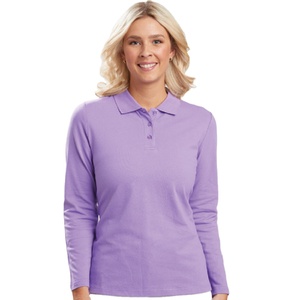 Polo à manches longues pour femmes, multicolore, Design personnalisé, décontracté, Oem, vente chaude, bas prix, Design uni, qualité supérieure, travail - Product Image 1