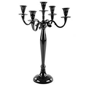 Candélabre en métal en fer forgé à cinq bras parfait pour la décoration intérieure gothique ou l'installation d'un dîner aux chandelles - Product Image 5