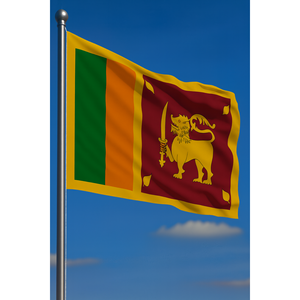 Drapeau extérieur en aluminium du Sri Lanka 3x5 pieds, impression numérique sur nylon ou soie pour l'assurance automobile, l'éducation et les agences de voyage - Product Image 2