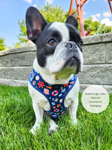 Graziosa imbracatura regolabile per cane e cucciolo-imbracatura nautica per cani da marinaio in blu Navy con Design ancora e barca - Product Image 3