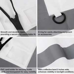 เสื้อกั๊กนิรภัยสะท้อนแสงโพลีเอสเตอร์100% Hi-Vis แบบลำลองโลโก้ตามสั่งสำหรับโกดังก่อสร้างถนนและเครื่องแต่งกายด้านนอก - Product Image 3