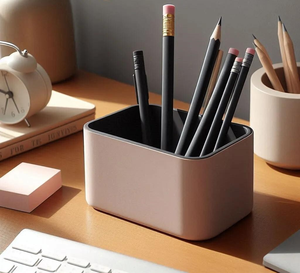 Customized Eco-friendly Wood Metal Pen Holder Office Desk Organizer Premium Handmade Stationery Box Home Study Table <b>Accessories</b> - Product Image 1