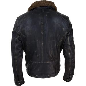 Chaqueta de Cuero de Oveja Genuino Encerado para Hombre, Nueva, de Alta Calidad, con Forro de Piel Auténtica Desmontable - Product Image 2