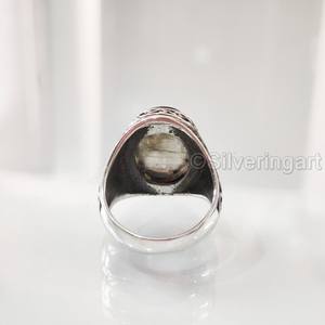 Vente en gros de bagues pour hommes, pierres précieuses labradorite de feu bleu naturel, bague de naissance, bijoux fins lourds de toutes tailles, bague en argent sterling 925 - Product Image 6