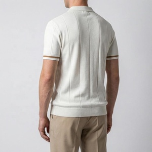 Camisas de Golf Casuales para Hombre al por Mayor, Camisetas Polo con Cierre de Cremallera 100% Algodón, Manga Corta, Tejido Acanalado, Transpirable, Diseño Liso - Product Image 6