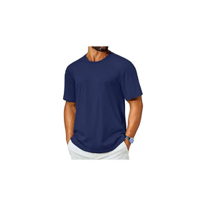 Camisetas de cuello redondo de manga corta de algodón Premium para hombre, camisetas clásicas sólidas básicas informales holgadas con estampado Digital - Product Image 3