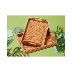 Bandeja de mimbre hecha a mano con diseño personalizado, muebles de ratán para sala de estar, entrega rápida del fabricante de Vietnam, patrón de decoración del hogar - Product Image 3