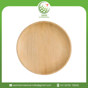 Assiettes jetables en feuilles de palmier rondes biodégradables de vente directe d'usine pour le service de nourriture dans les fêtes et les mariages - Product Image 2