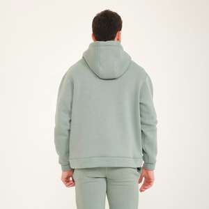 Survêtement vert sauge clair hommes sweat à capuche lourd et pantalon de survêtement ensemble deux pièces tenue décontracté Streetwear Sportswear Gym - Product Image 6