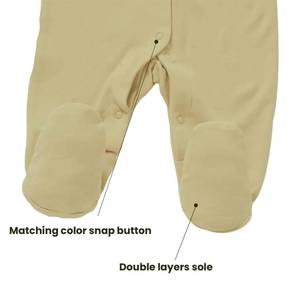 Mono súper suave de color sólido para recién nacidos y niños pequeños Pelele de pie de bebé cómodo y elegante con botones a presión - Product Image 6