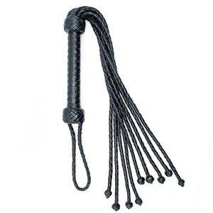 Meilleure qualité en gros cuir matériel FLOGGER noir fouet d'équitation fait à la main Bullwhips queues souples - Product Image 3