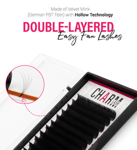 Extensiones de pestañas CharmLash de doble capa, abanico fácil, extensiones de pestañas de Camelia, abanico suave y fácil, base fina, pestañas de visón, vendedor al por mayor - Product Image 5
