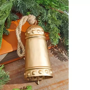 Campana de vaca rústica enorme de bajo precio con acabado de hierro, último diseño, campana de vaca de alta calidad a la venta, campanas de Navidad de decor IMPEX - Product Image 4