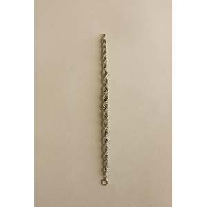 Bold Vintage Gold Plated <b>Rope</b> <b>Chain</b> Bracelet with Pearls and Diamonds Trendy Religious Geometric Pattern for Parties and Gifts - Product Image 2