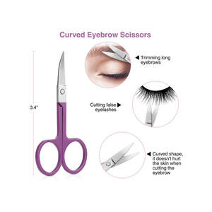 Ensemble de 5 pinces à épiler en acier inoxydable personnalisées, pointe inclinée colorée, avec étui en cuir - Product Image 5